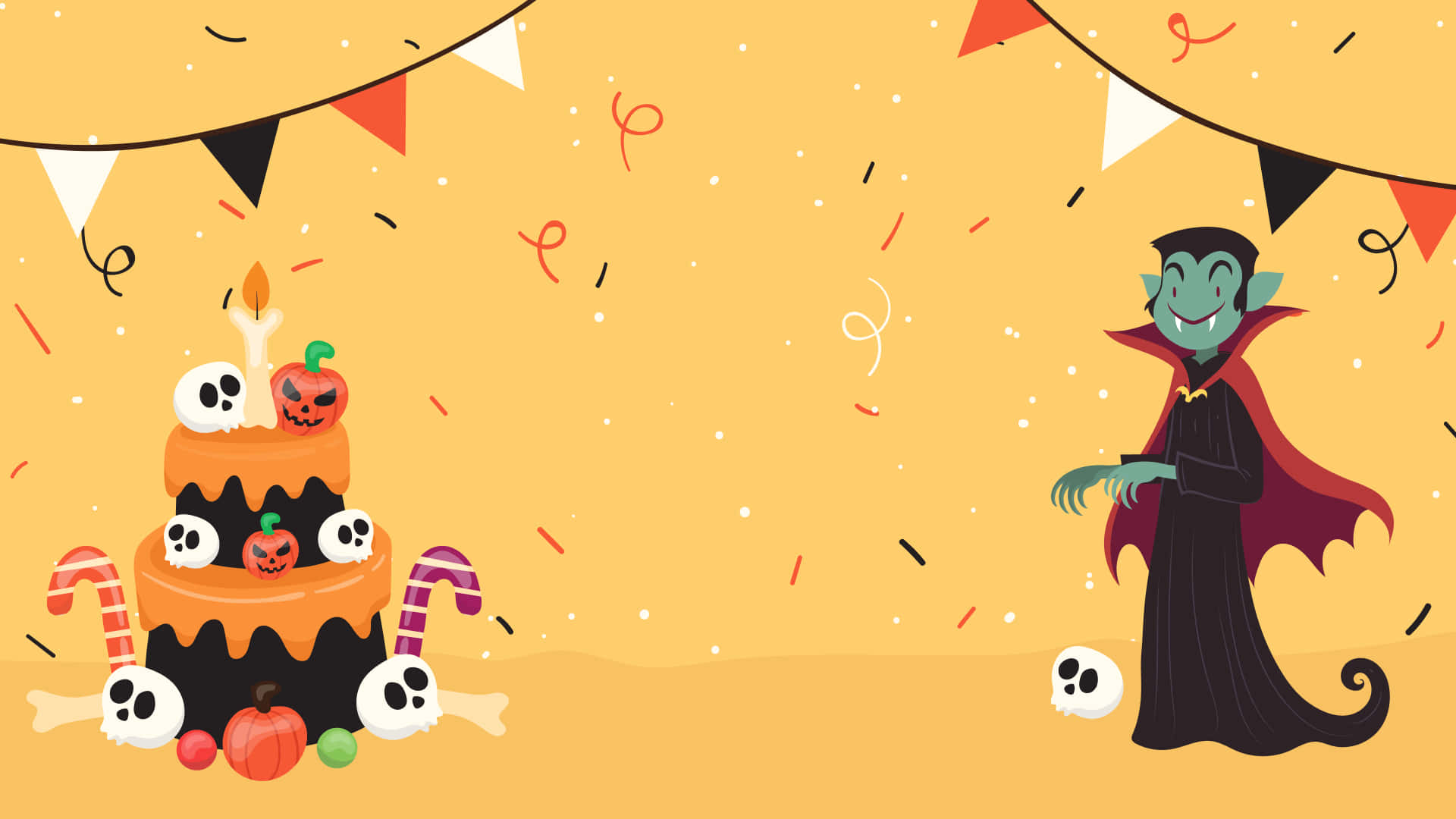 Animated Halloween Zoom Party Background