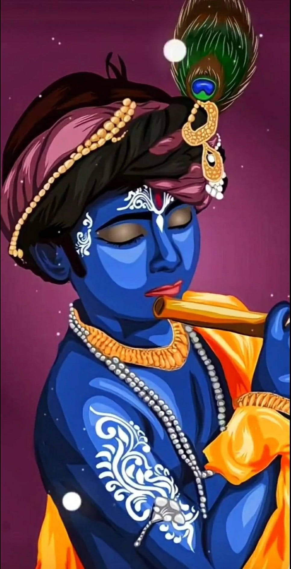 Animated Krishna Dark Blue Body Background