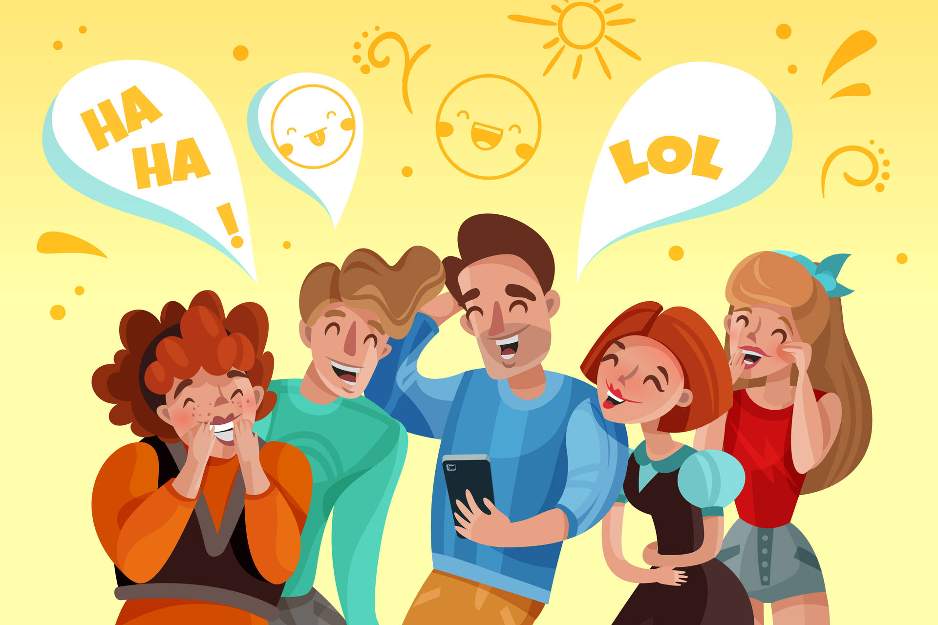 Animated Laughing People Background