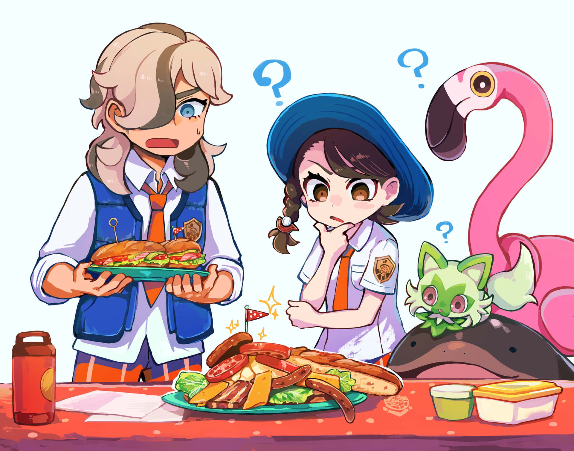 Animated Lunchtime Dilemmawith Flamingoand Friends.jpg Background