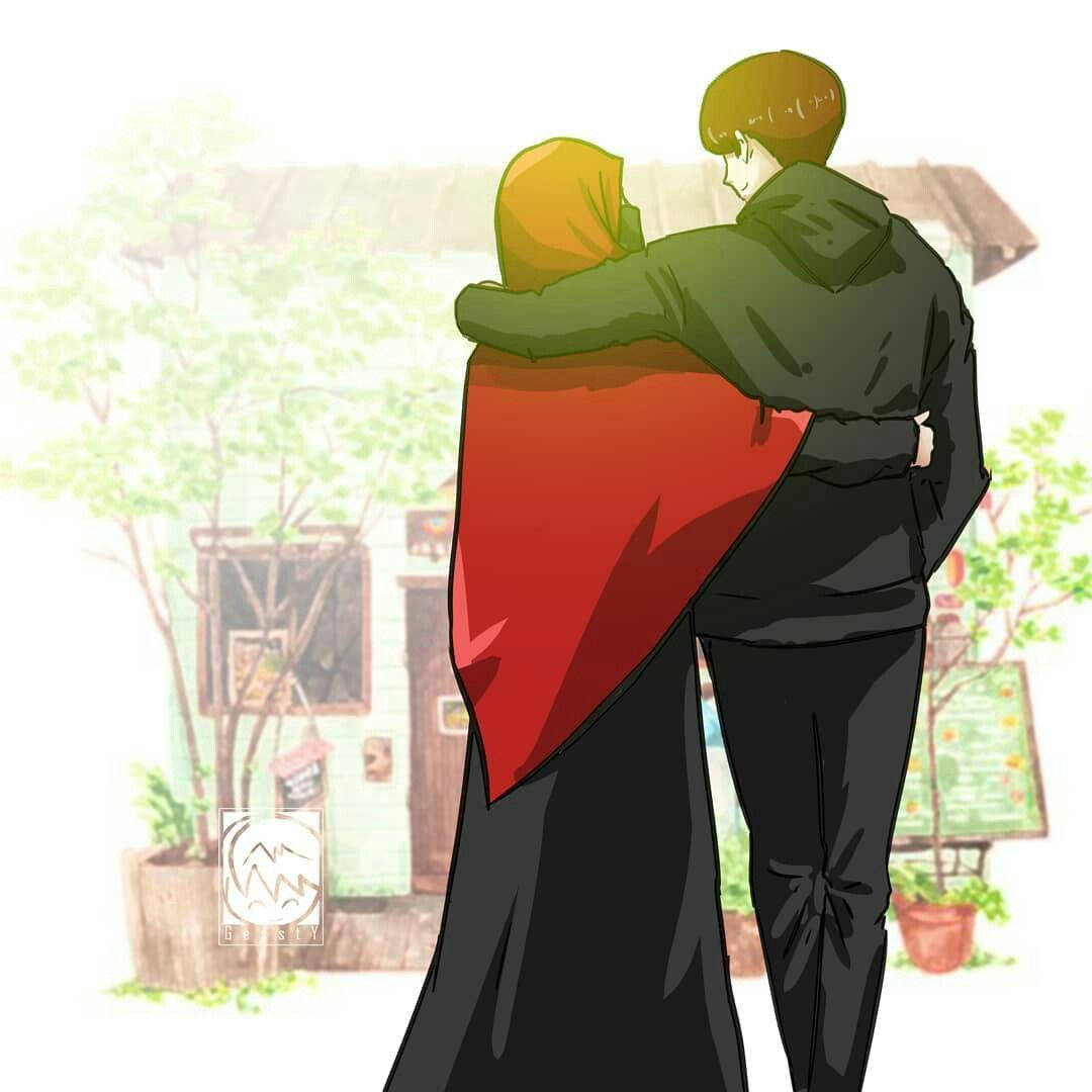 Animated Muslim Couple Background