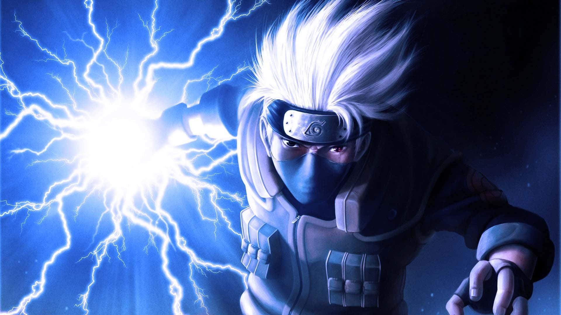Animated Ninjawith Lightning Jutsu Background