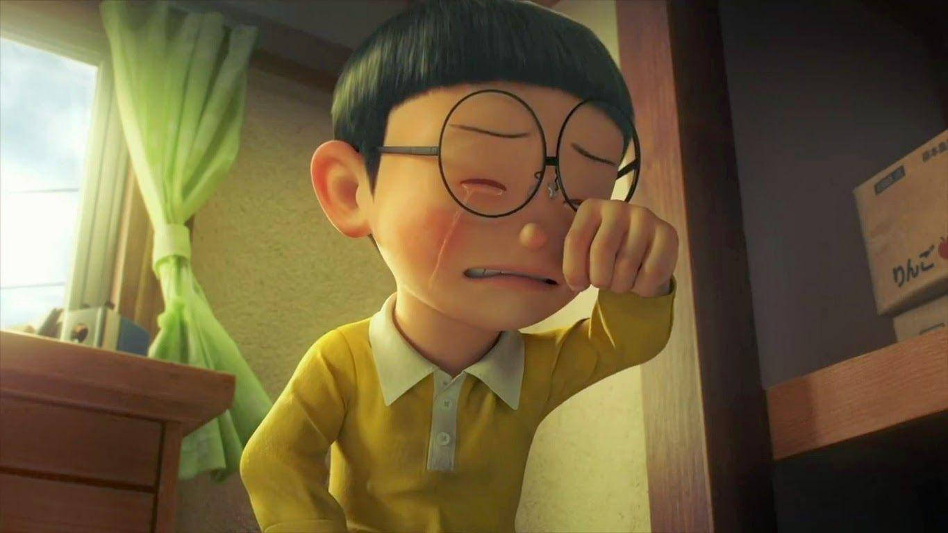 Animated Nobita Crying His Heart Out Background
