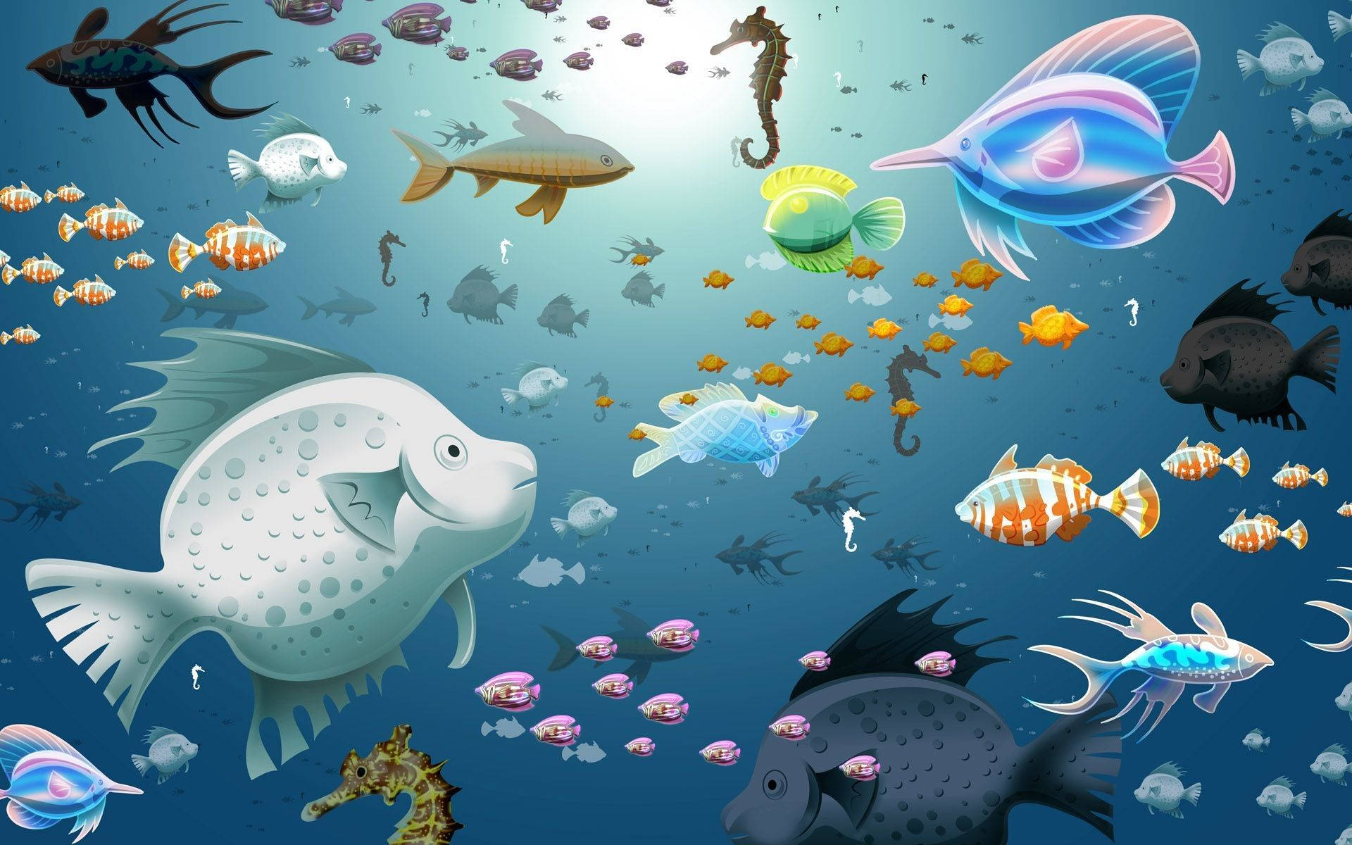 Animated Sea Creatures In Aquarium