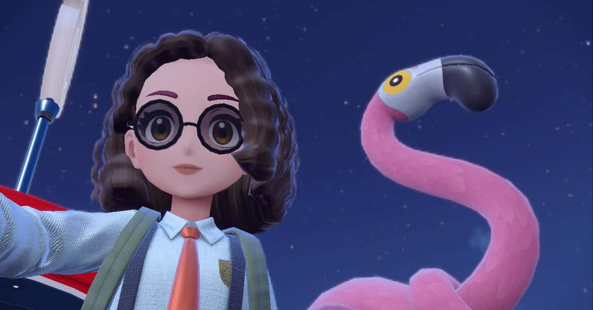 Animated Selfiewith Flamingo Background