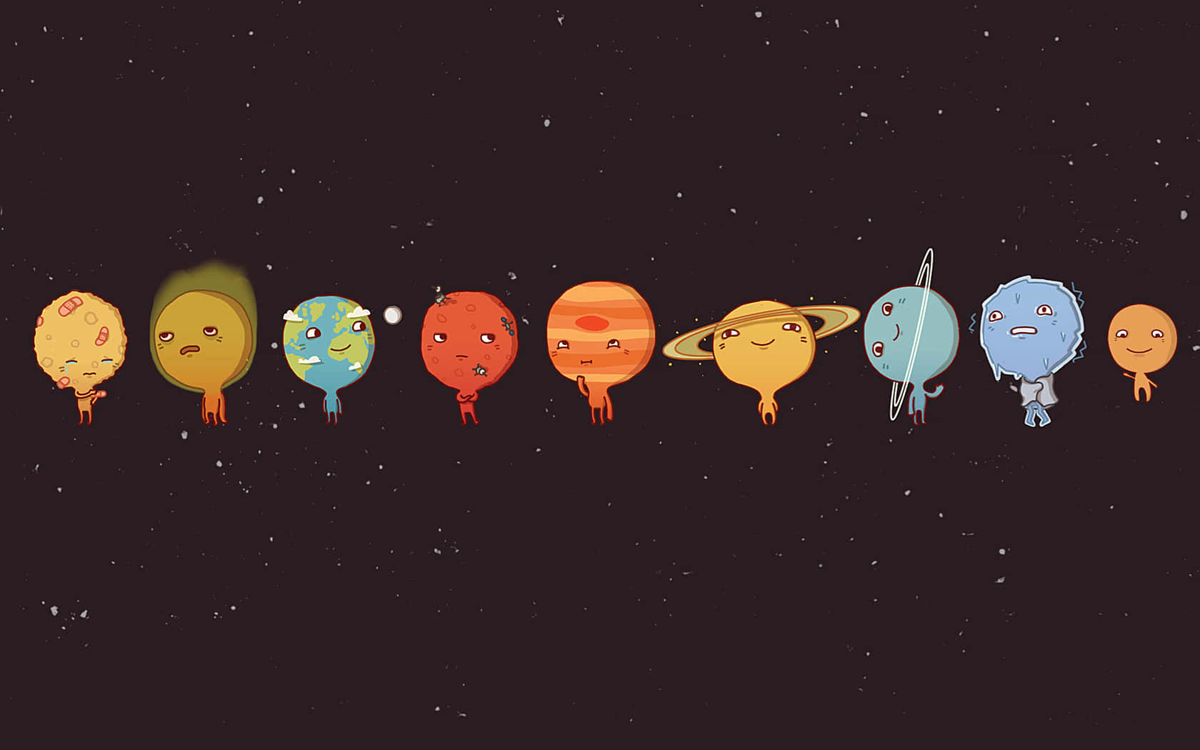 Animated Solar System Characters Background