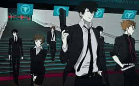 Animated Suit Clad Characters Lobby Background