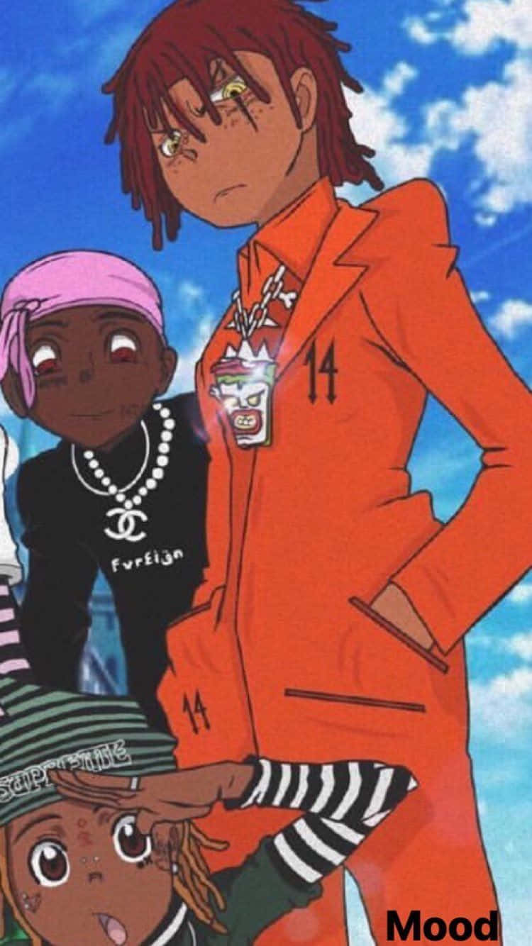 Animated Trio Stylish Attire Background