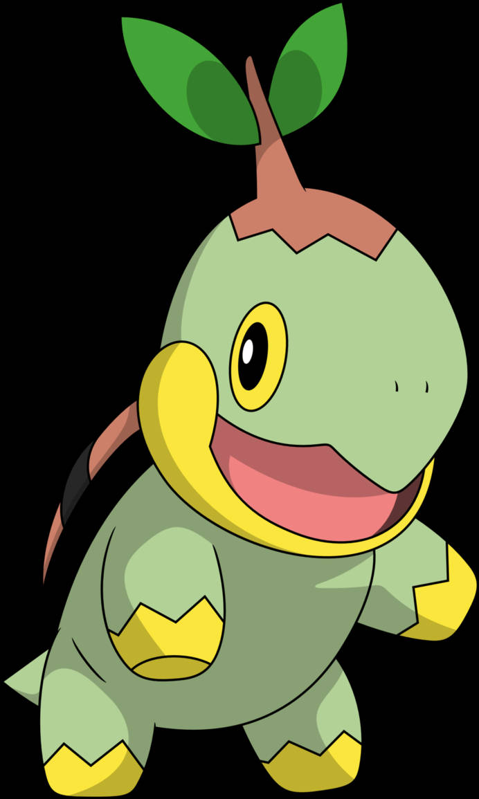 Animated Turtwig On A Lively Journey.