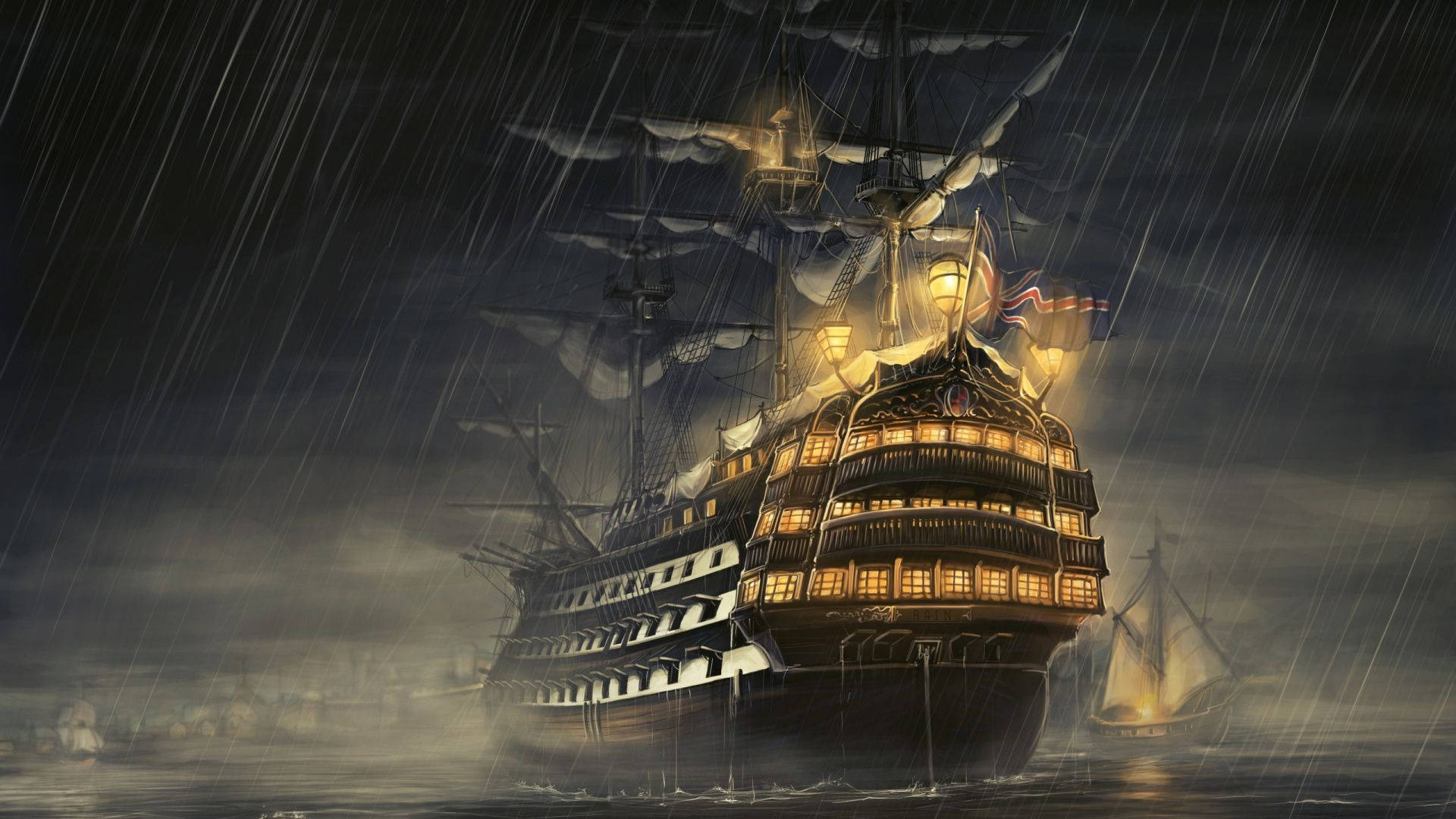 Animated Vintage Ship Background