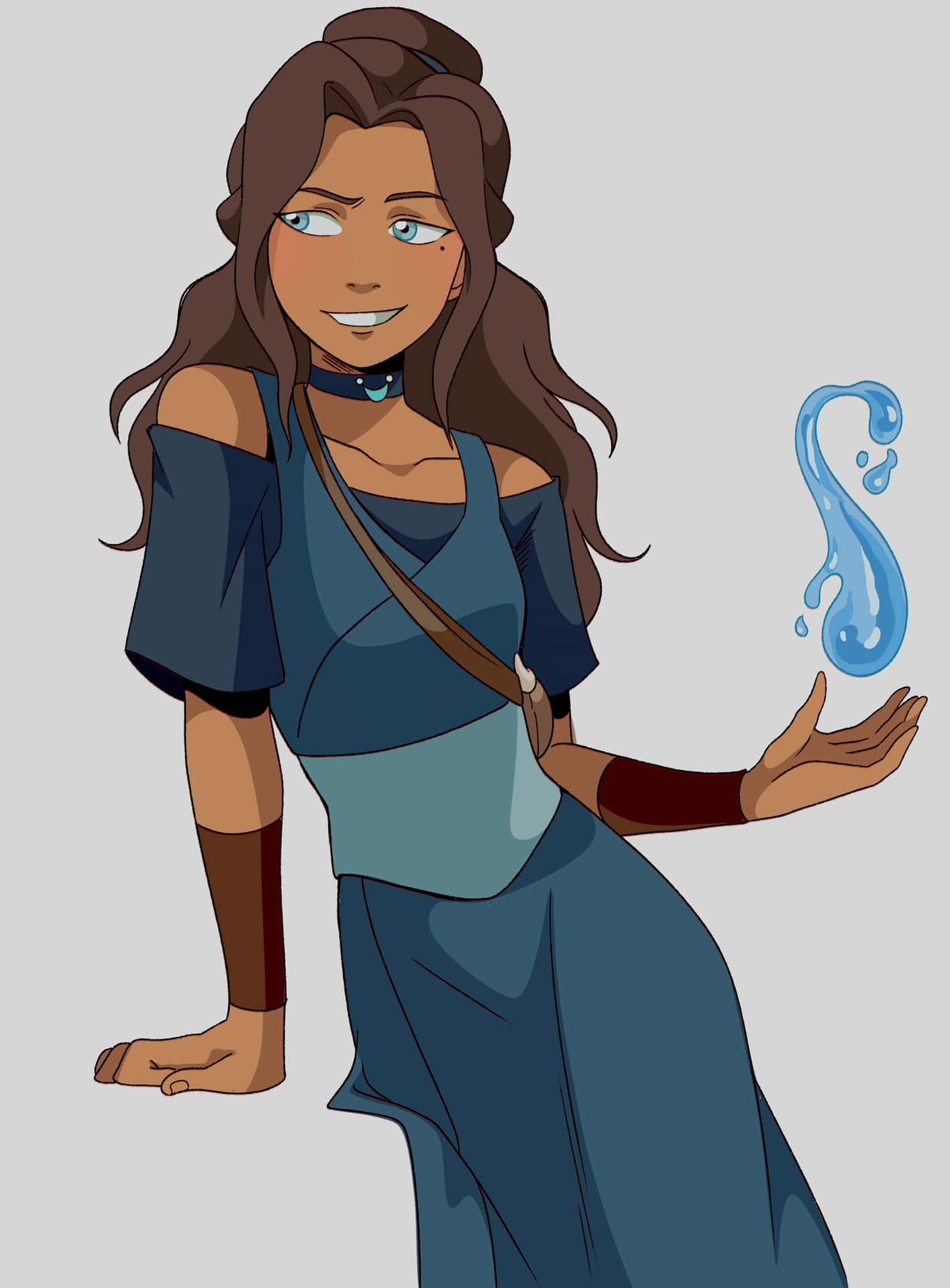 Animated Waterbender Girl Illustration