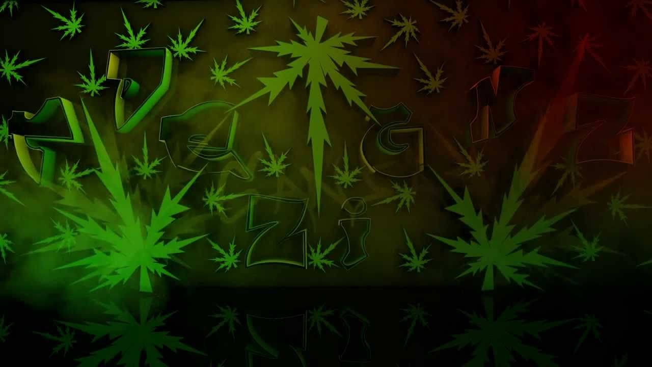 Animated Weed Leaves Background