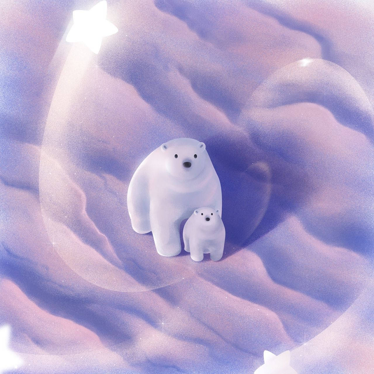 Animated White Polar Bears Background