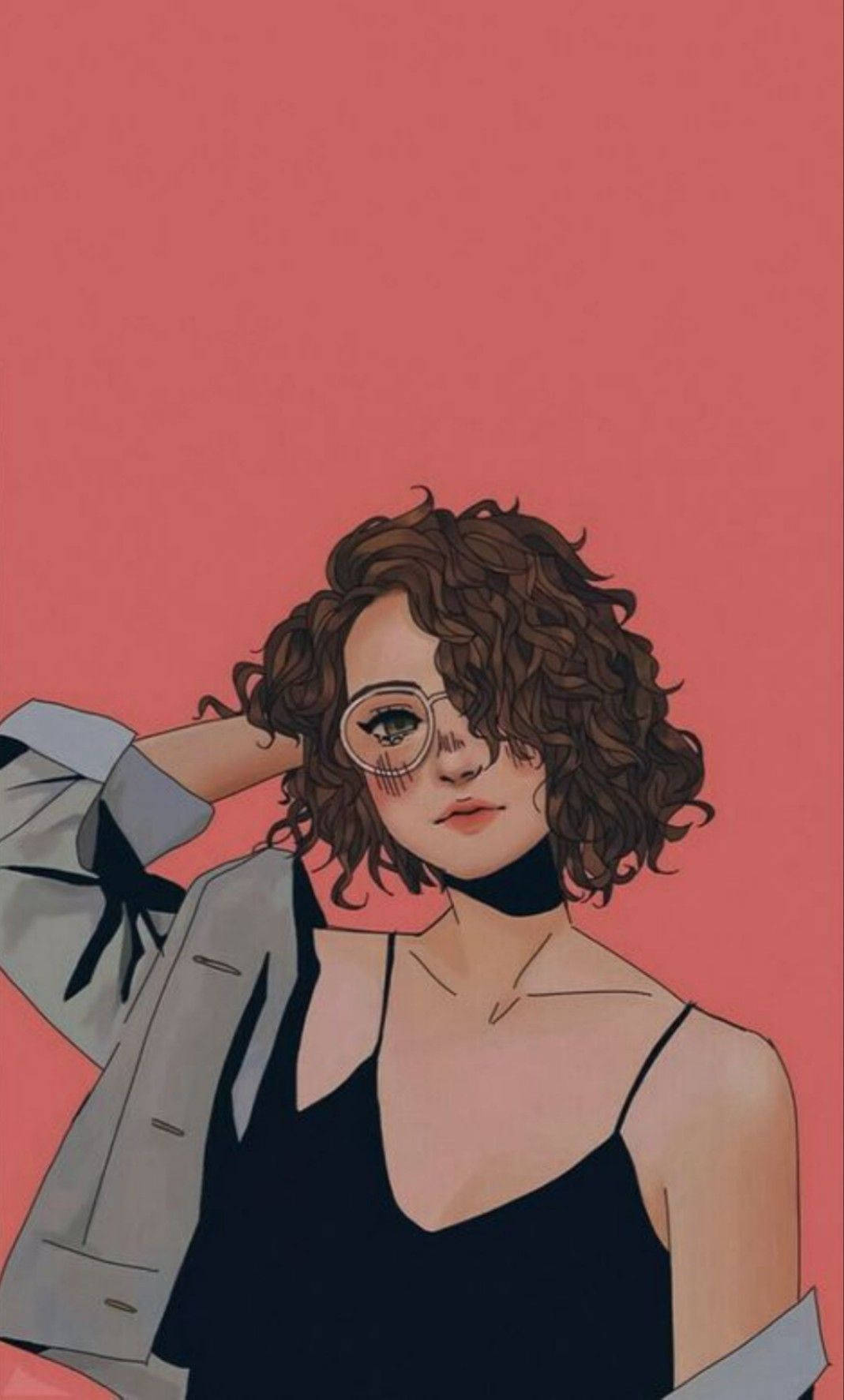 Animated Woman With Short Curly Hair