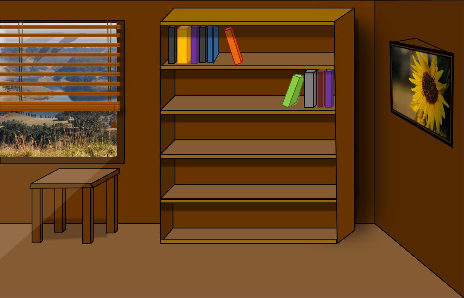 Animated Wooden Bookshelf Background