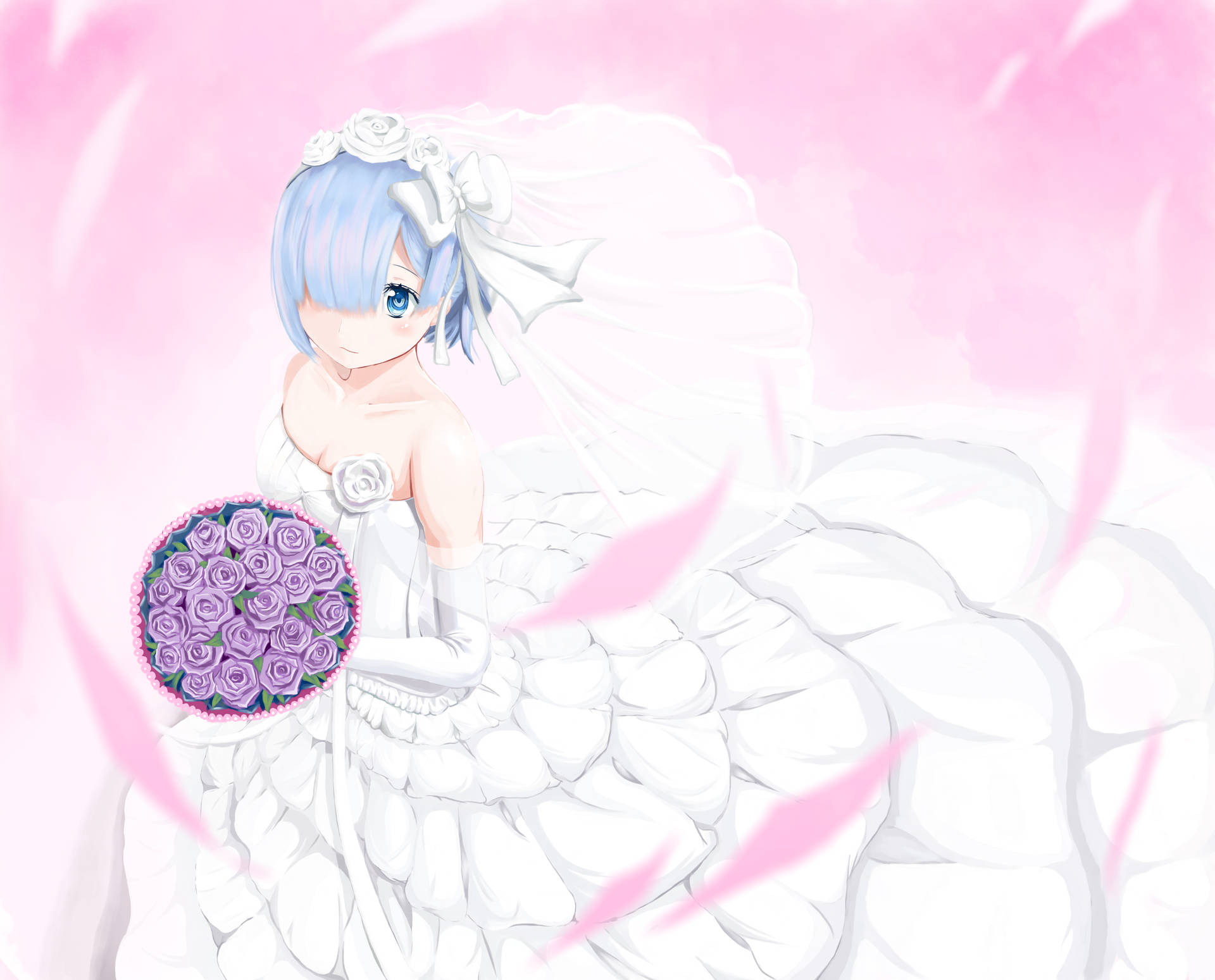 Anime 4k Rem Wedding Dress Background