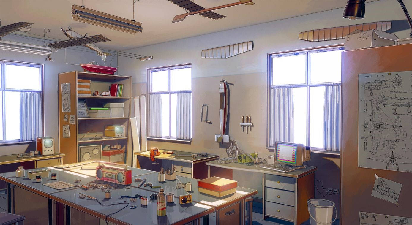 Anime Aeronautics Office Background