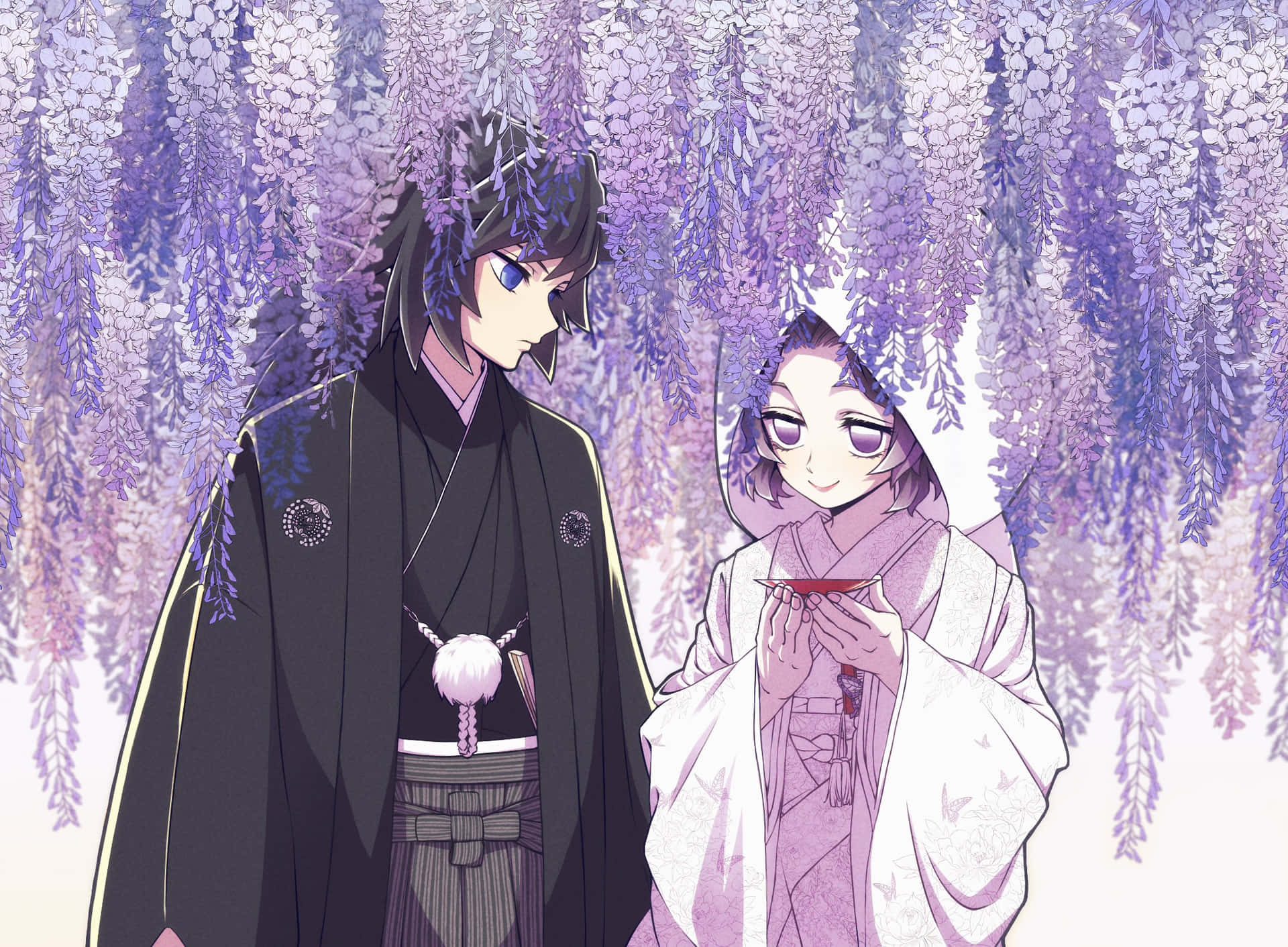 Anime Aesthetic Couple In Kimono Ps4 Background