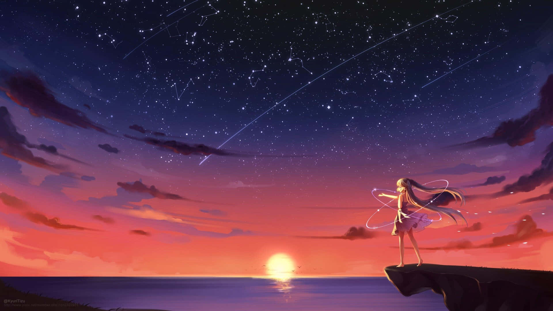 Anime Aesthetic Pfp Of Miku In Spica Background