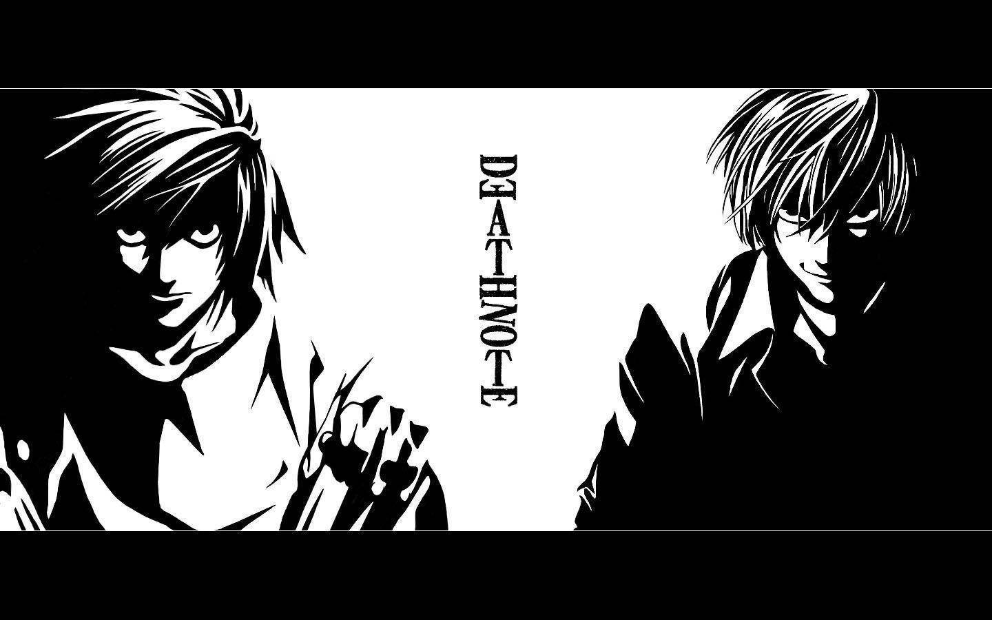 Anime Art Black And White Death Note Light L