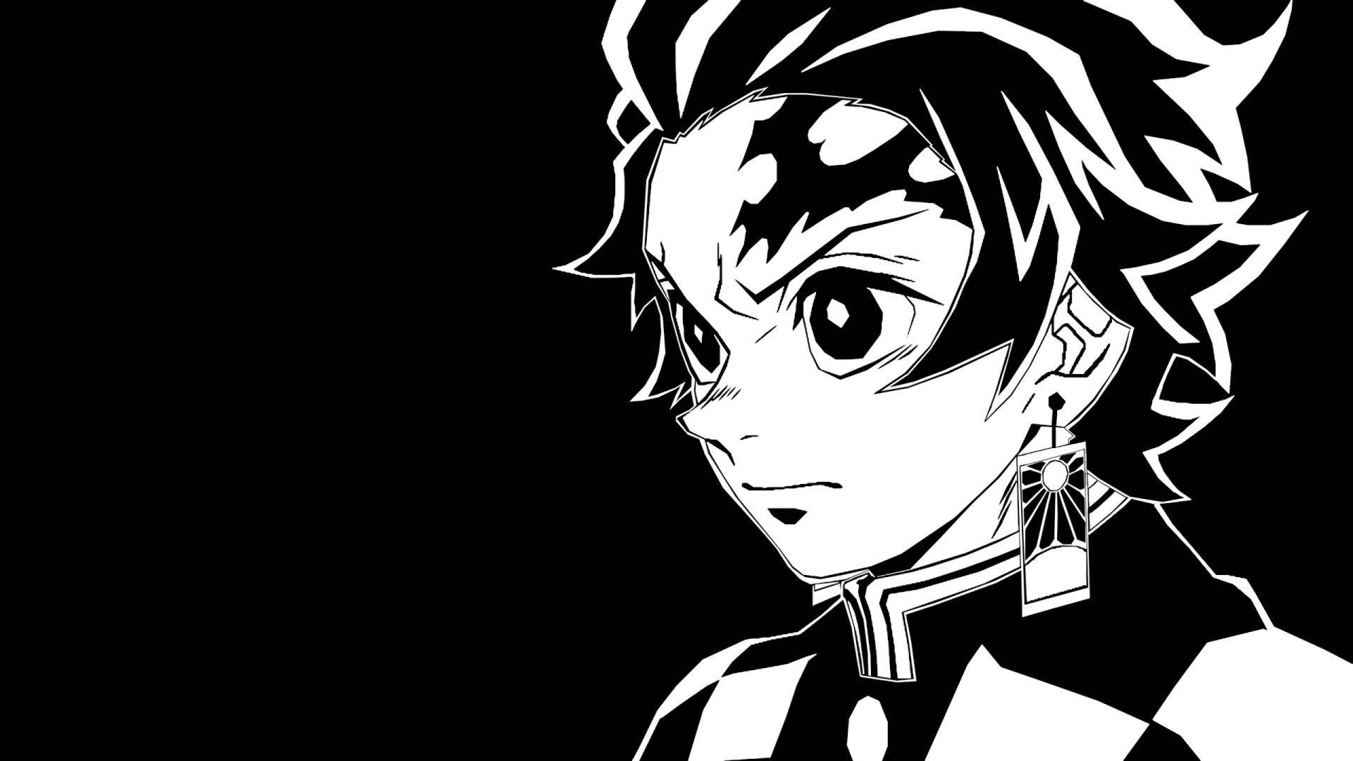 Anime Art Black And White Demon Slayer Tanjiro