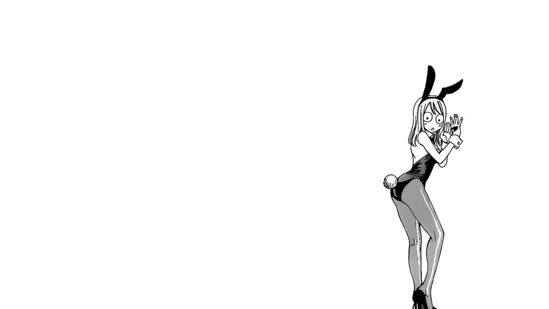 Anime Art Black And White Fairy Tail Lucy Bunny Background