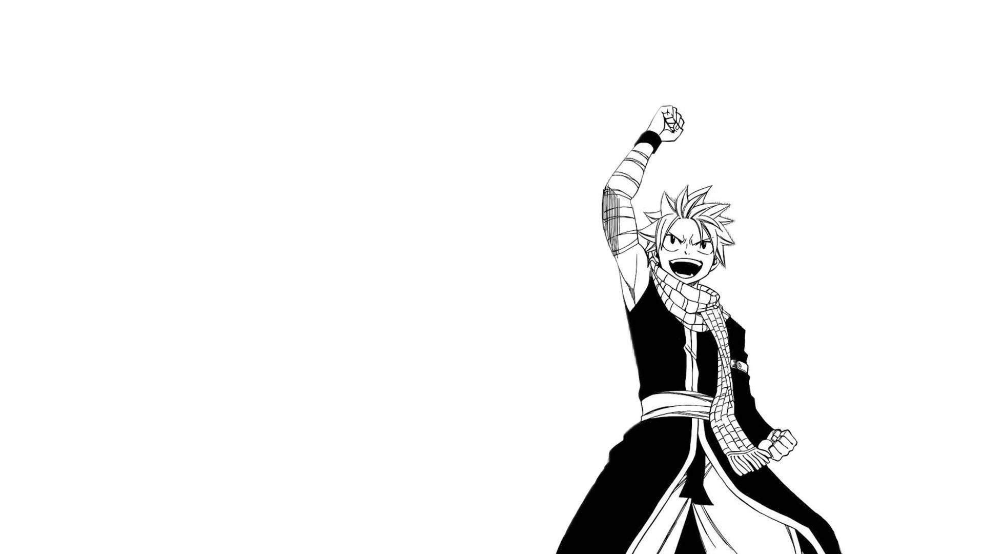 Anime Art Black And White Fairy Tail Natsu Background