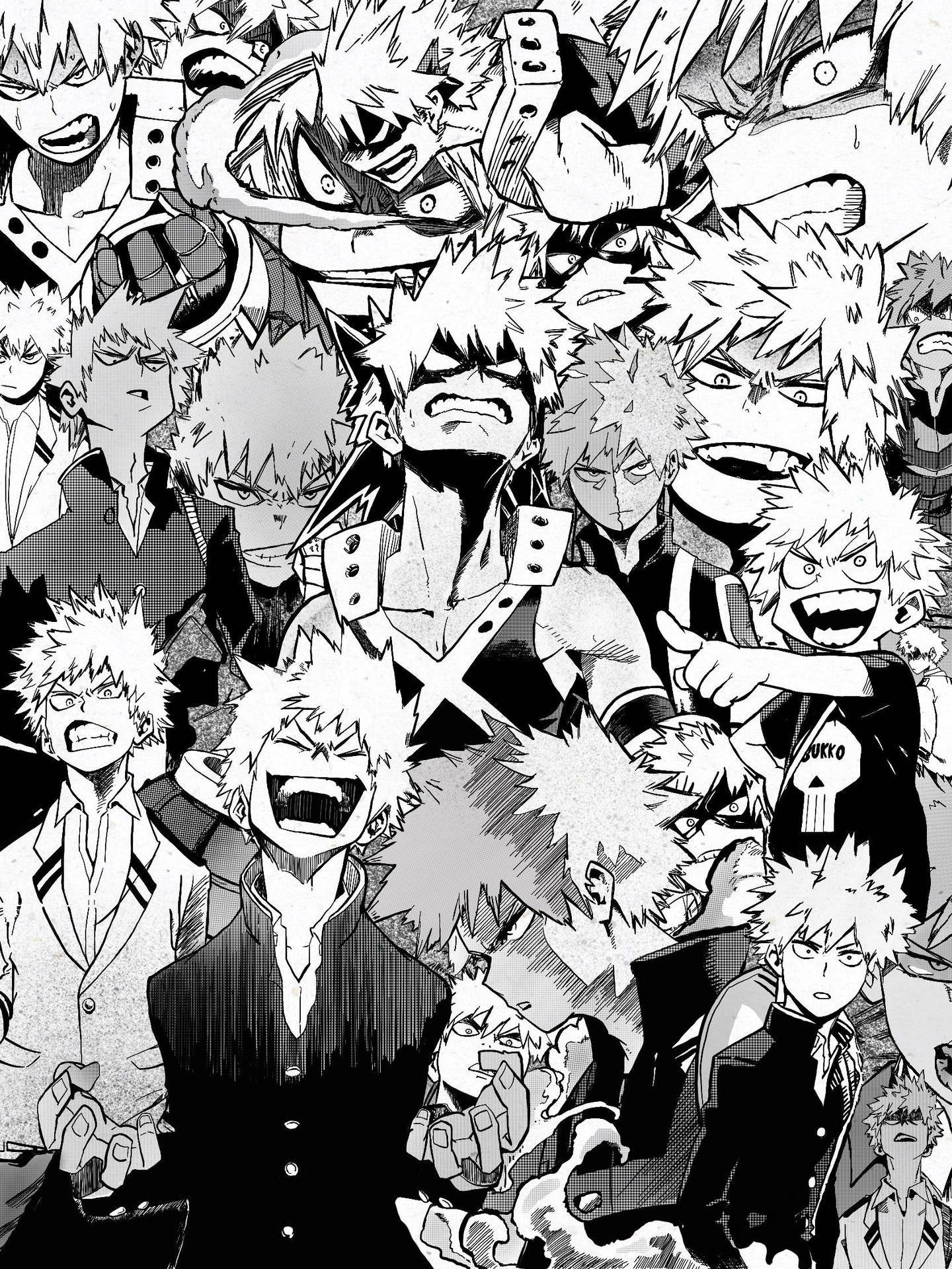 Anime Art Black And White My Hero Academia Katsuki Background