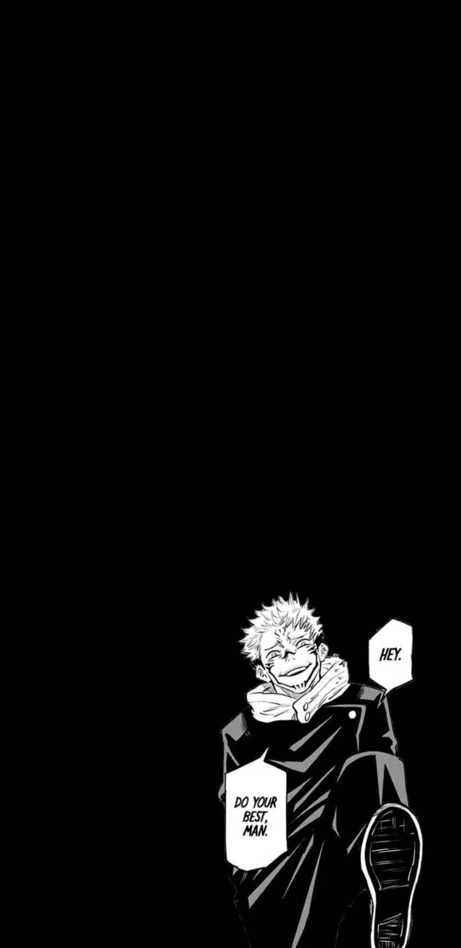 Anime Art Black And White Sukuna Yuji Motivational Phone Background