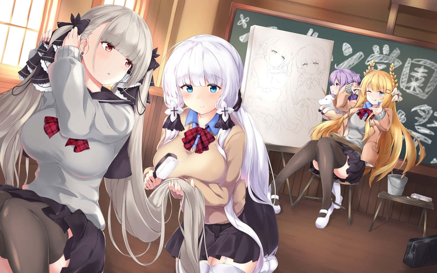 Anime Art Classroom Scene