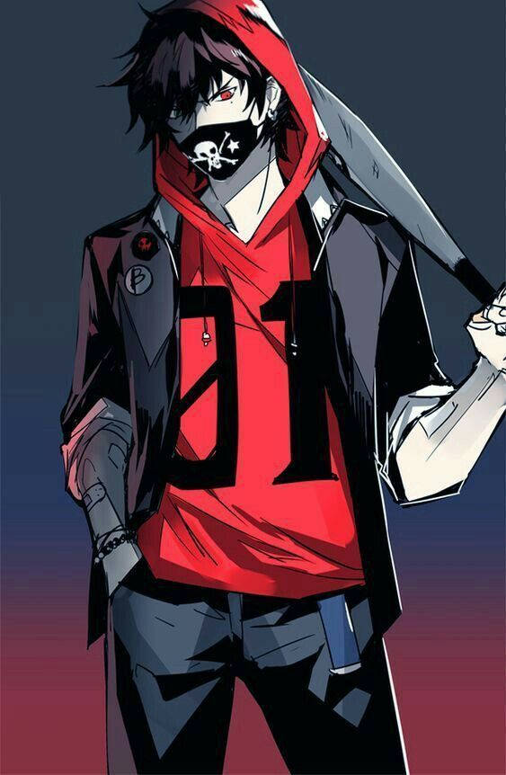 Anime Bad Boy With Baton Background