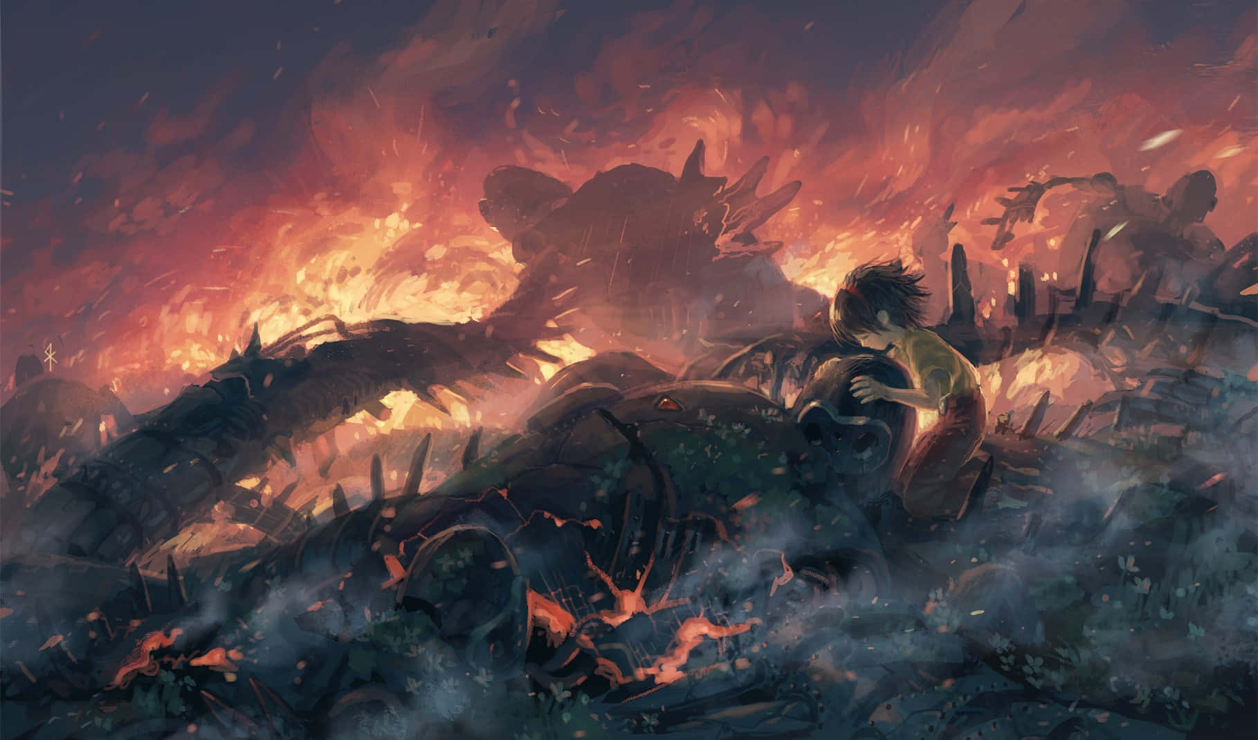 Anime Battlefield Despair Background