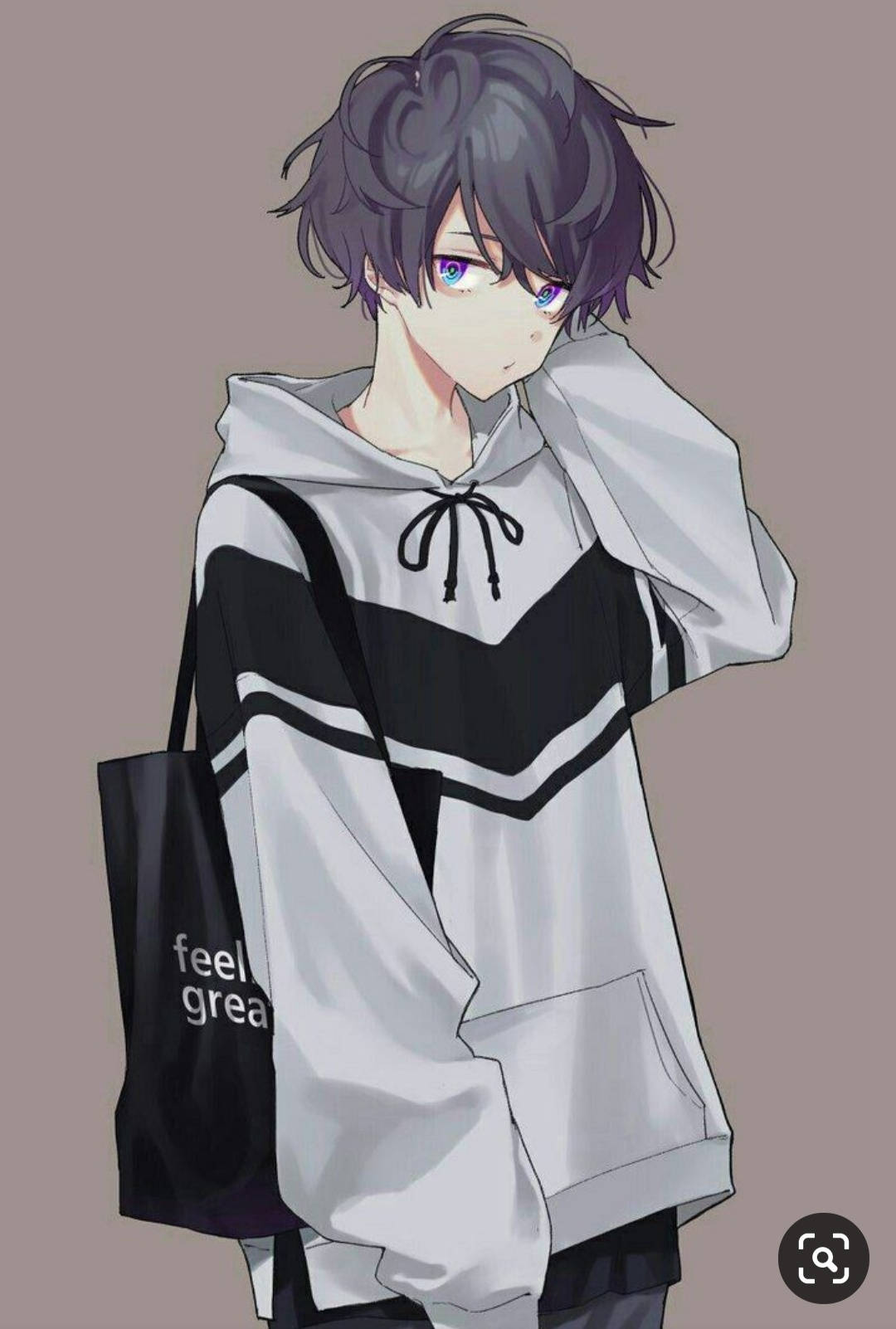 Anime Boy Dark Oversized Hoodie Background