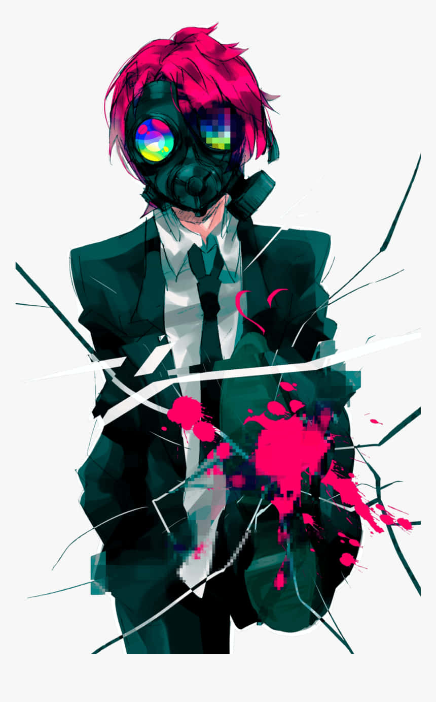 Anime Boy With Covered Mask Background