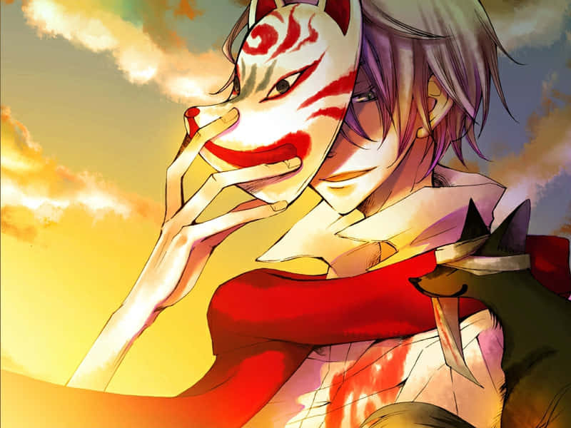 Anime Boy With Fox Mask
