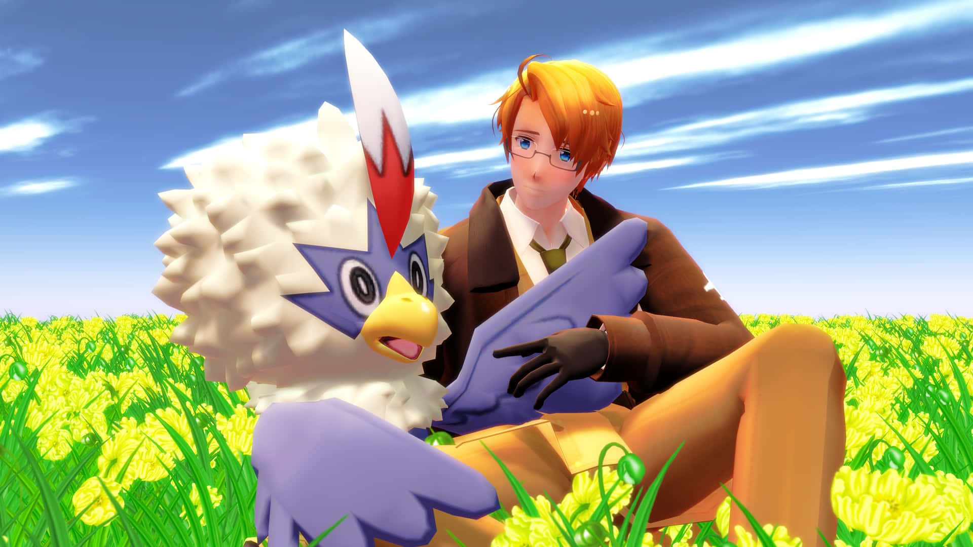 Anime Boy With Rufflet