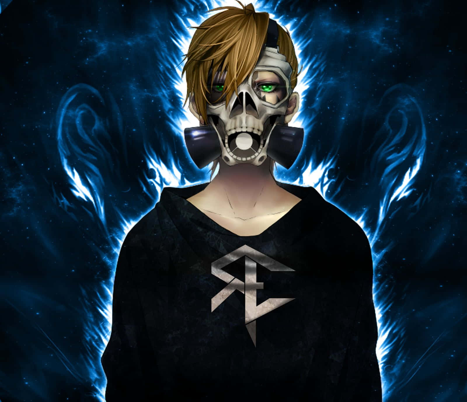 Anime Boy With Skull Mask Background