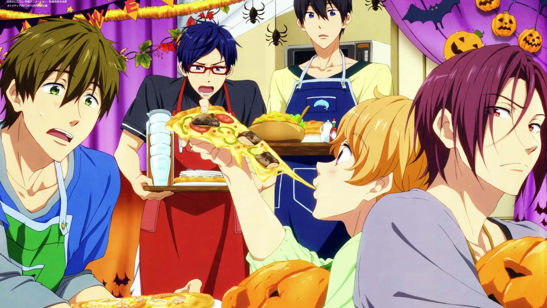 Anime Boys On Thanksgiving Day Background