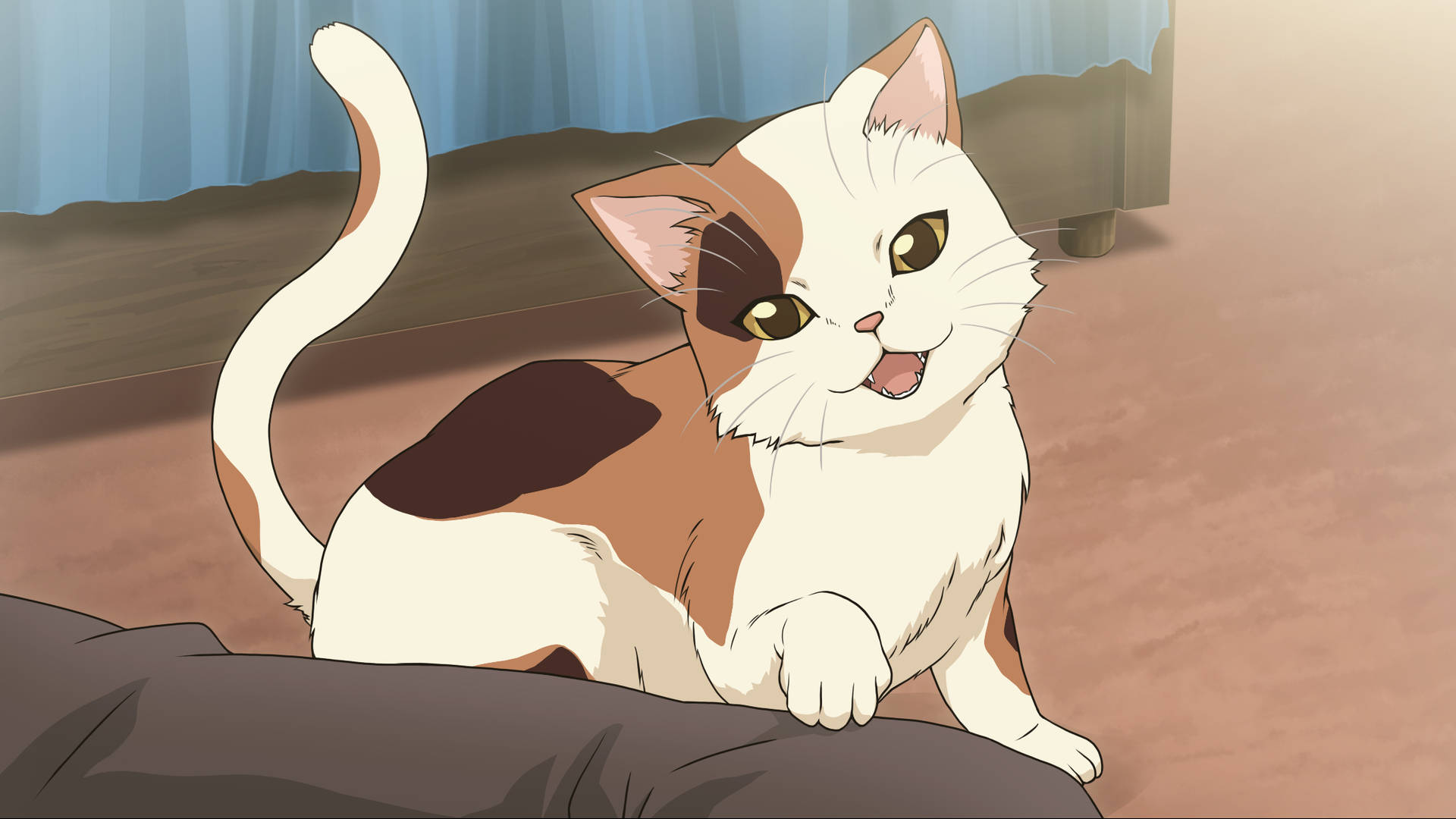 Anime Calico Cat Background