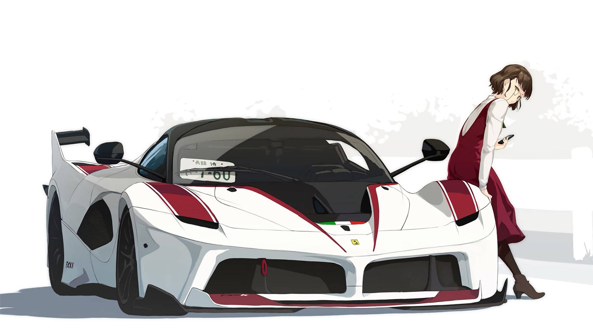 Anime Car Ferrari Fxxk Background