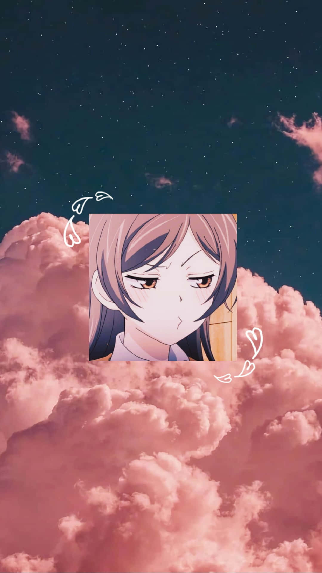 Anime Character Clouds Aesthetic Wallpaper