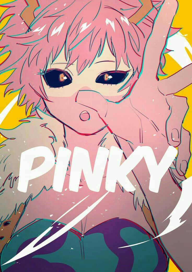 Anime Character Mina Ashido Pinky Illustration Background