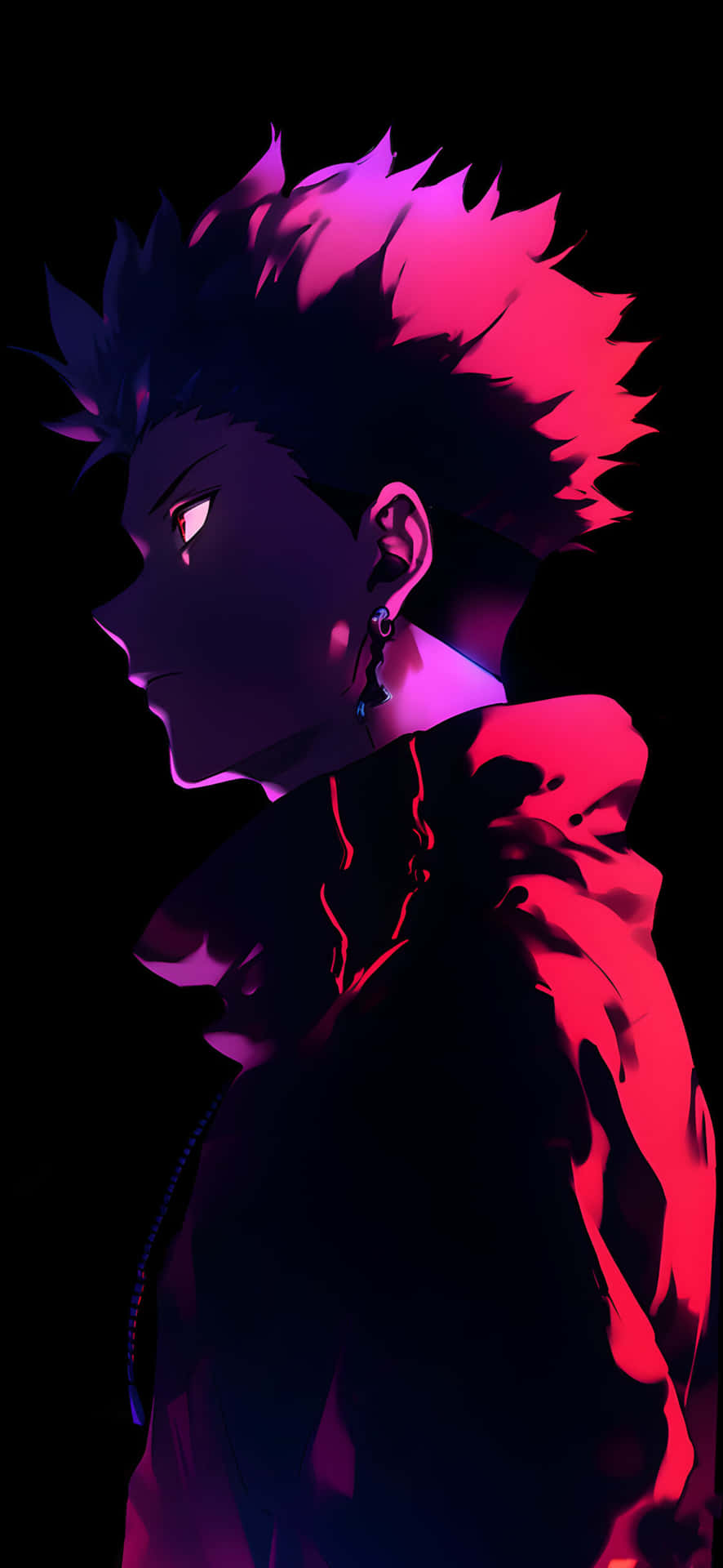 Anime Character Red Black Aesthetici Phone Wallpaper Background