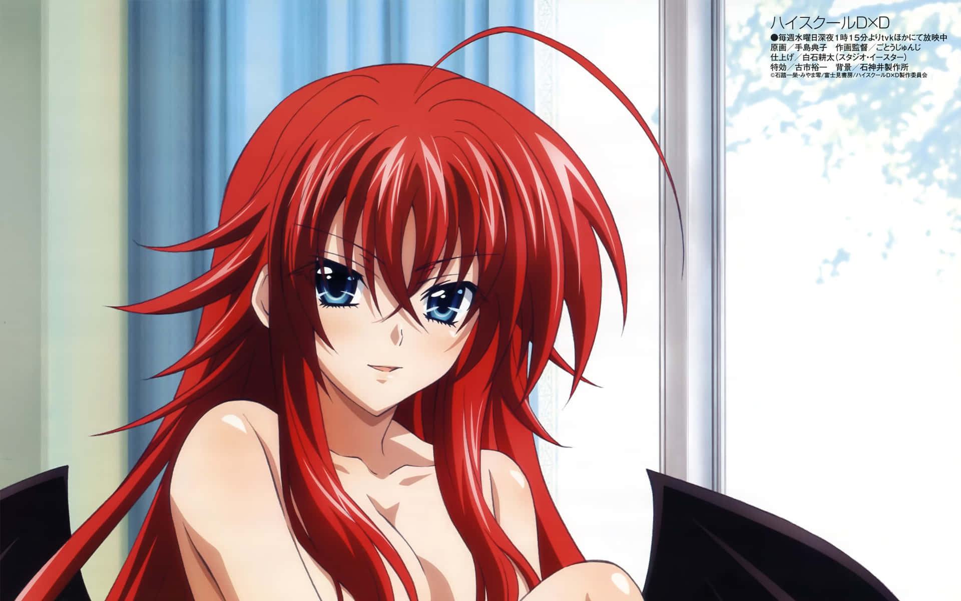 Anime Character Rias Gremory Showcasing Her Charm And Strength Background