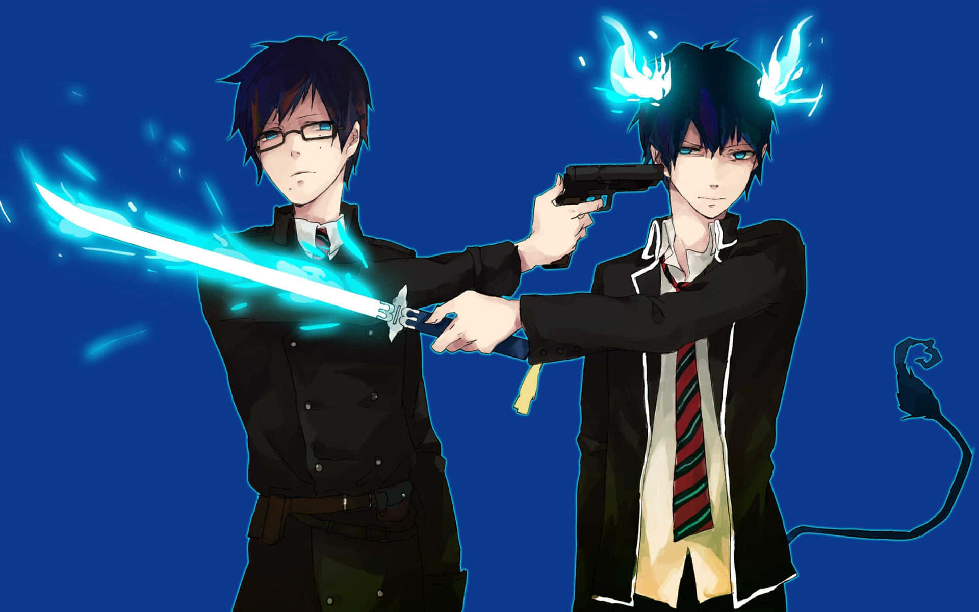 Anime Character Rin Okumura Poised For Battle