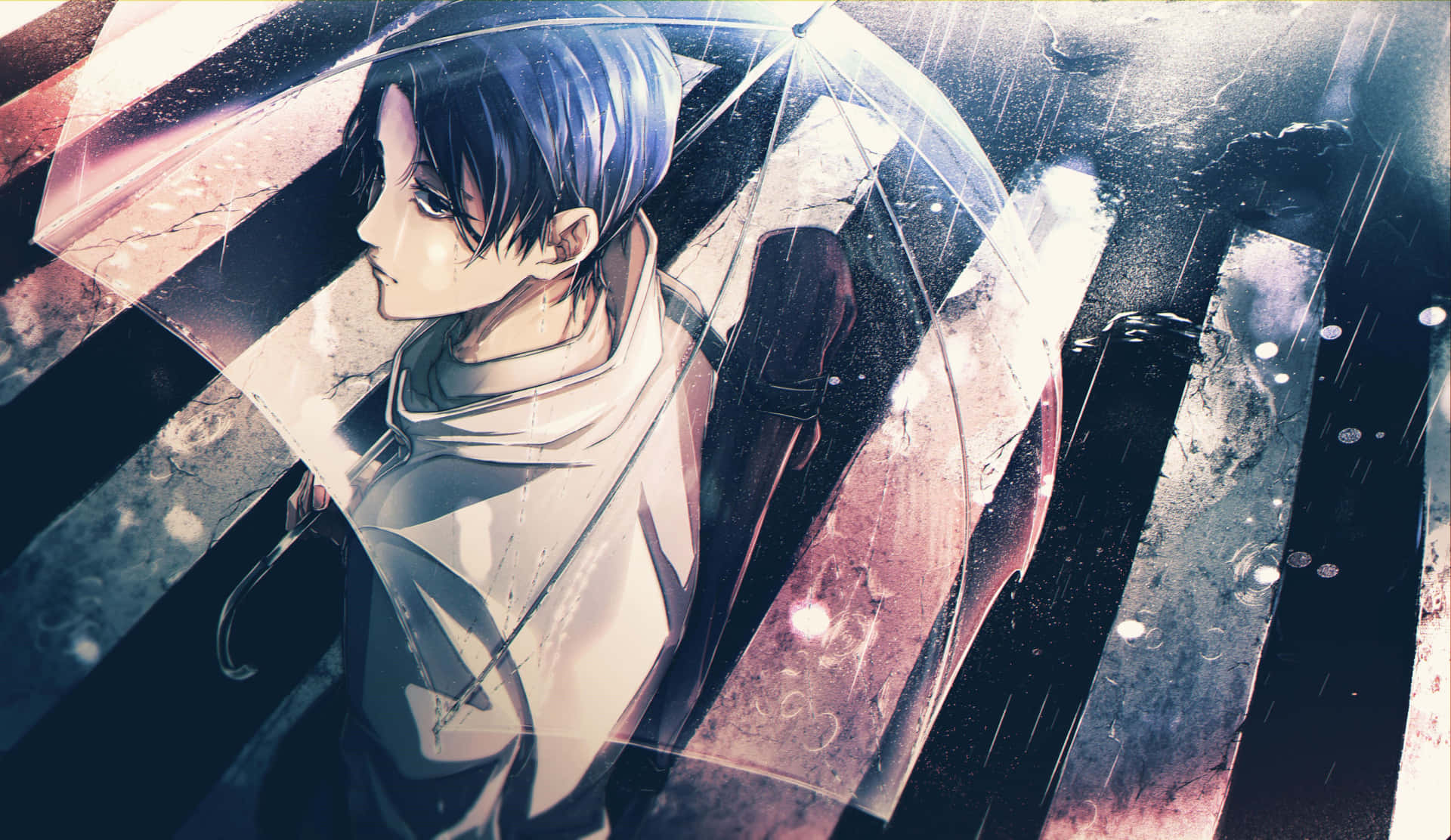 Anime Character With Umbrella Background