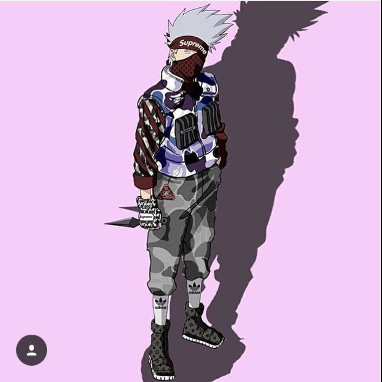 Anime Characters Dressed In Supreme Background