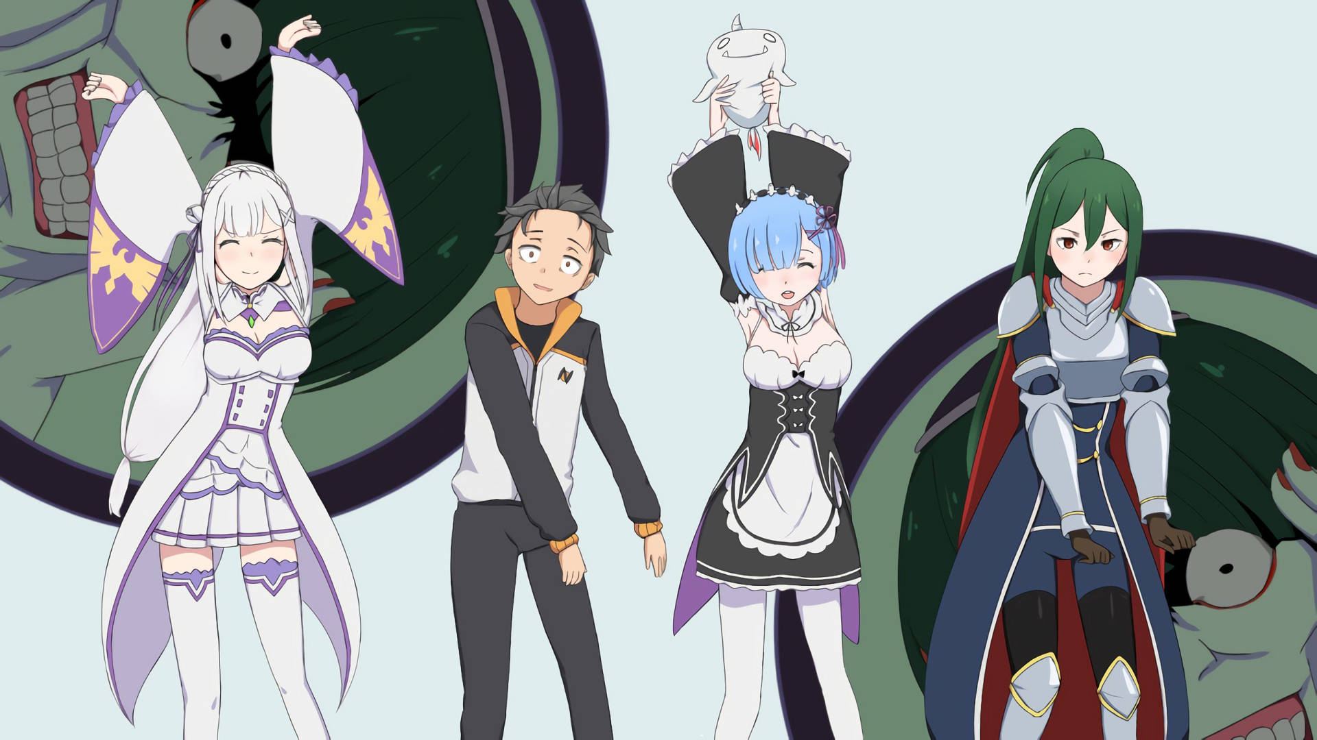 Anime Characters Of Re Zero Background