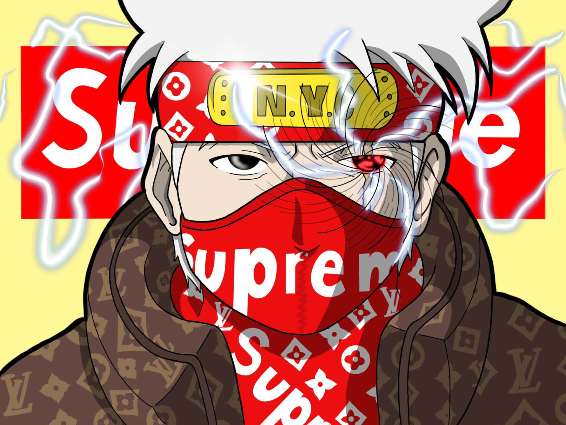 Anime Characters Styling Supreme Background