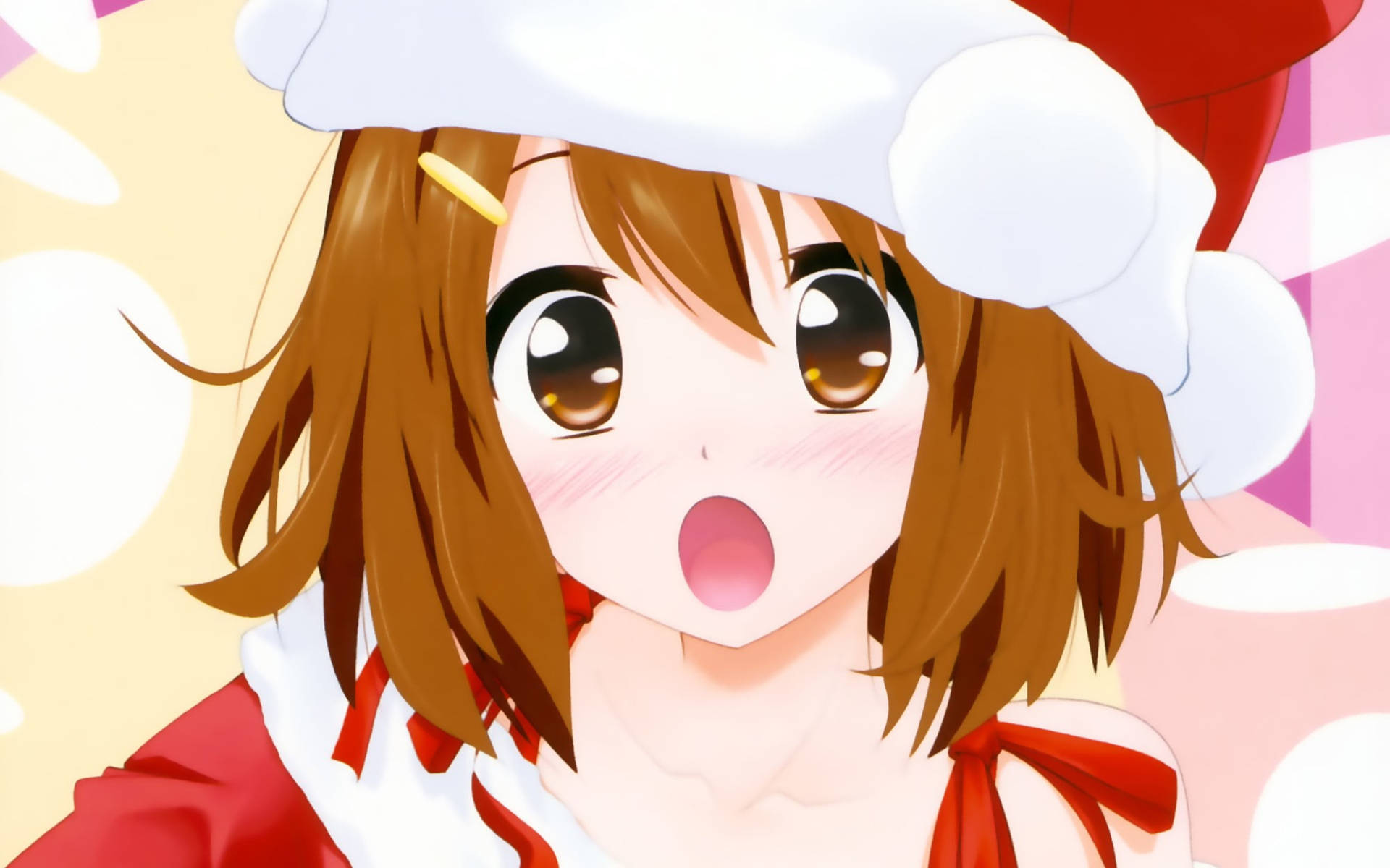 Anime Christmas Santa Girl Background